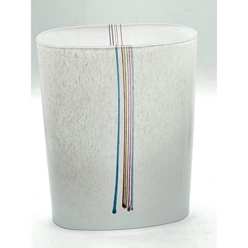 Bertil Vallien Kosta Boda Vintage 70s Signed Swedish Art Glass Rainbow Vase - Picture 2 of 10